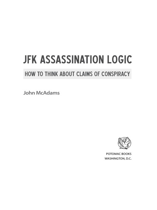 Title details for JFK Assassination Logic by John McAdams - Available
